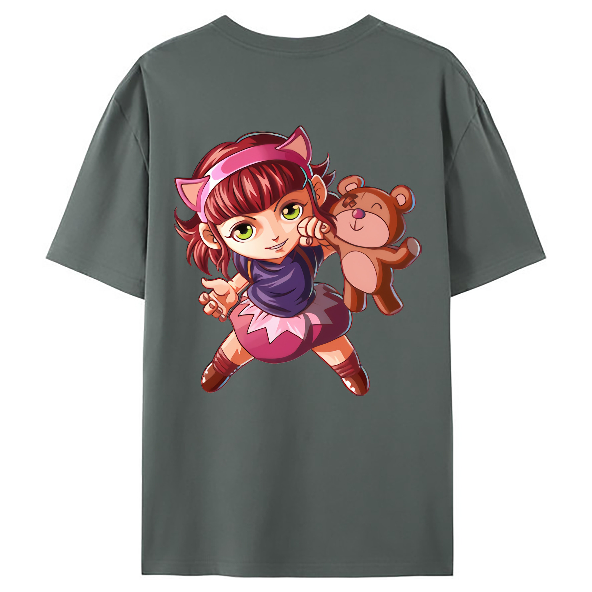 （画像用） リーグ・オブ・レジェンド League of Legends LOL 綿100％ メンズ半袖Tシャツ（バックプリント） 通気性